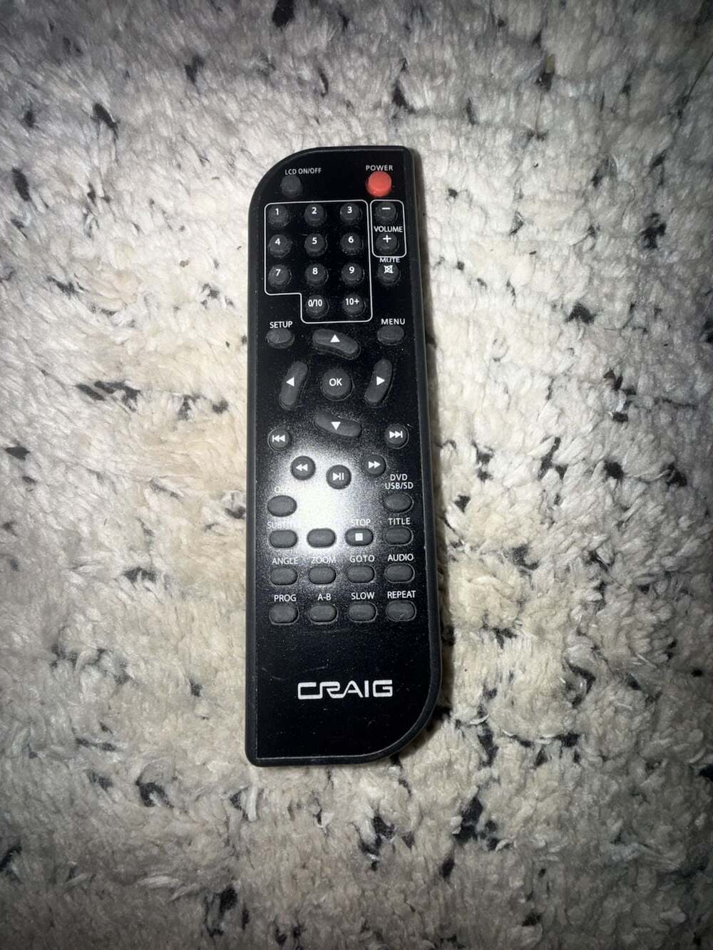 Craig CVD401A DVD Player Remote Control